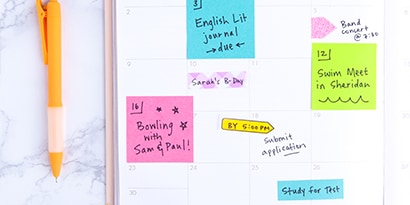 Tips voor een druk schema - werk met kleurcodes